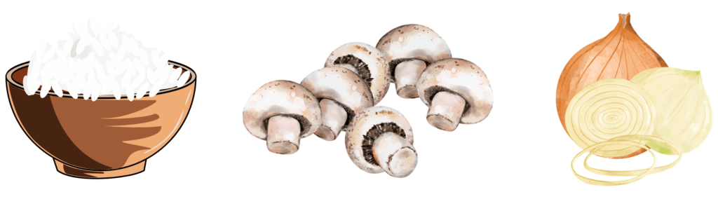 riz champignons oignons