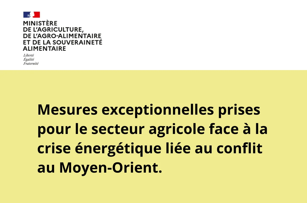 Mesures exceptionnelles prises pour le secteur agricole